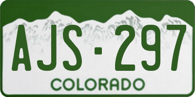 CO license plate AJS297