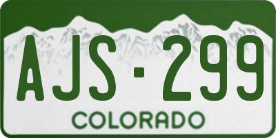 CO license plate AJS299