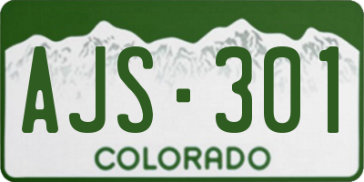 CO license plate AJS301
