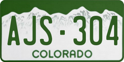 CO license plate AJS304