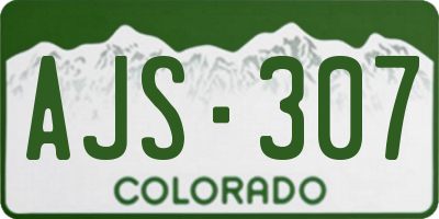 CO license plate AJS307
