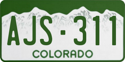 CO license plate AJS311