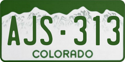 CO license plate AJS313