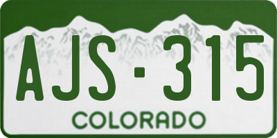 CO license plate AJS315