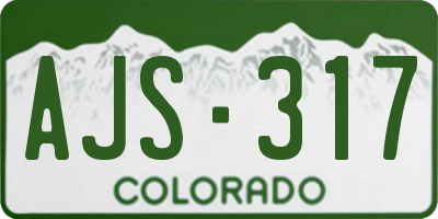 CO license plate AJS317