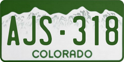 CO license plate AJS318