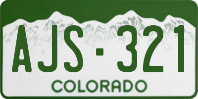 CO license plate AJS321