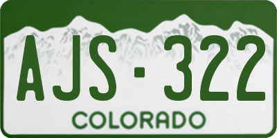 CO license plate AJS322