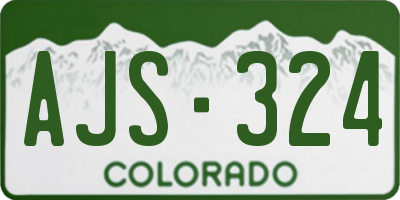 CO license plate AJS324