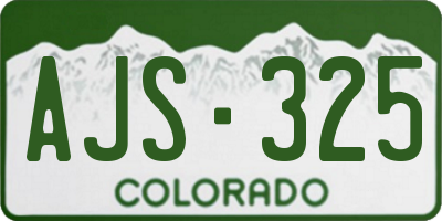 CO license plate AJS325