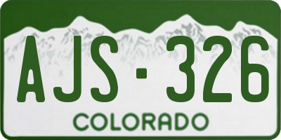 CO license plate AJS326