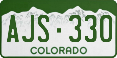 CO license plate AJS330