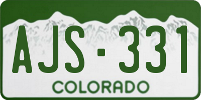 CO license plate AJS331