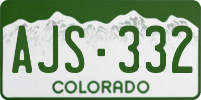 CO license plate AJS332