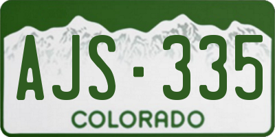 CO license plate AJS335