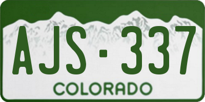 CO license plate AJS337