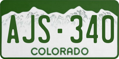 CO license plate AJS340