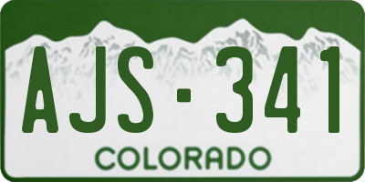 CO license plate AJS341