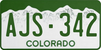 CO license plate AJS342