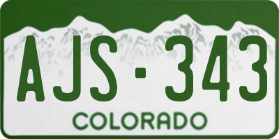CO license plate AJS343