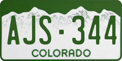 CO license plate AJS344