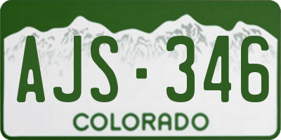 CO license plate AJS346