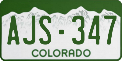 CO license plate AJS347