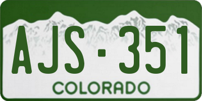CO license plate AJS351