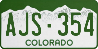 CO license plate AJS354