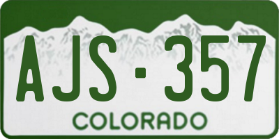 CO license plate AJS357