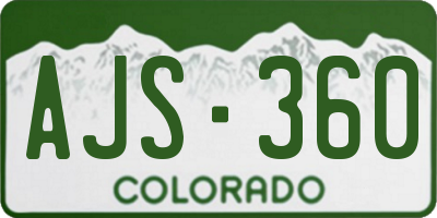 CO license plate AJS360