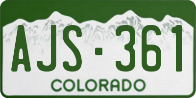 CO license plate AJS361