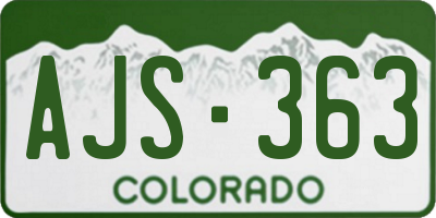 CO license plate AJS363