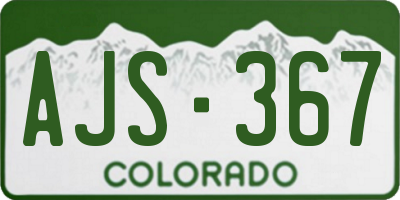 CO license plate AJS367