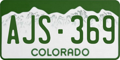 CO license plate AJS369
