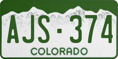 CO license plate AJS374