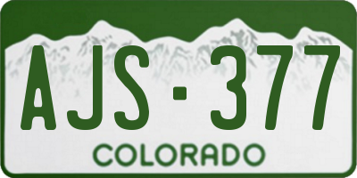 CO license plate AJS377