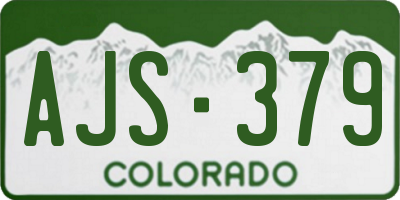 CO license plate AJS379