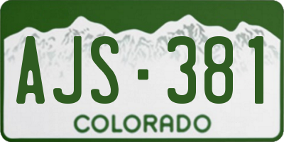 CO license plate AJS381