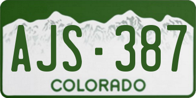 CO license plate AJS387