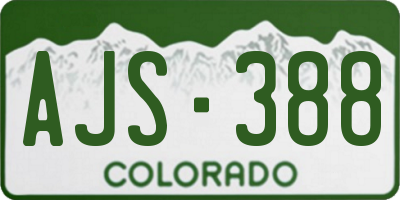 CO license plate AJS388
