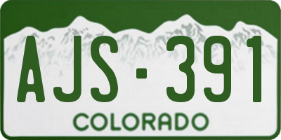 CO license plate AJS391