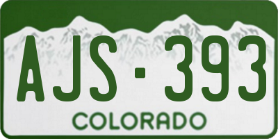 CO license plate AJS393