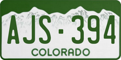 CO license plate AJS394