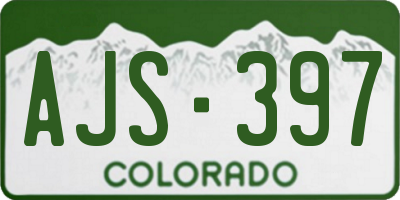 CO license plate AJS397