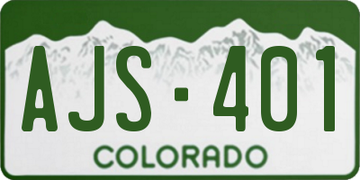 CO license plate AJS401