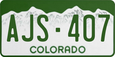 CO license plate AJS407