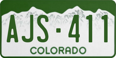 CO license plate AJS411
