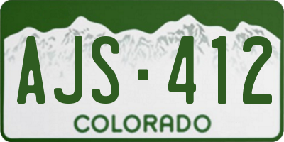 CO license plate AJS412