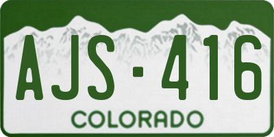 CO license plate AJS416